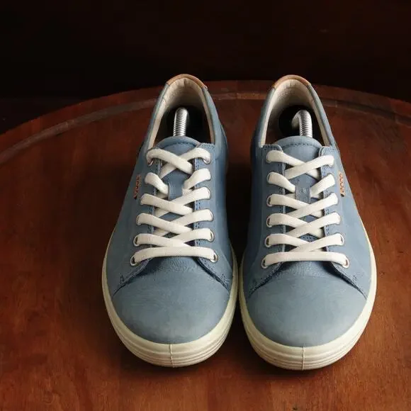 Ecco Sneakers Womens SZ EU 37 US 6 Blue Soft 7 Comfort Walking Casual Low Shoes - Picture 2 of 14